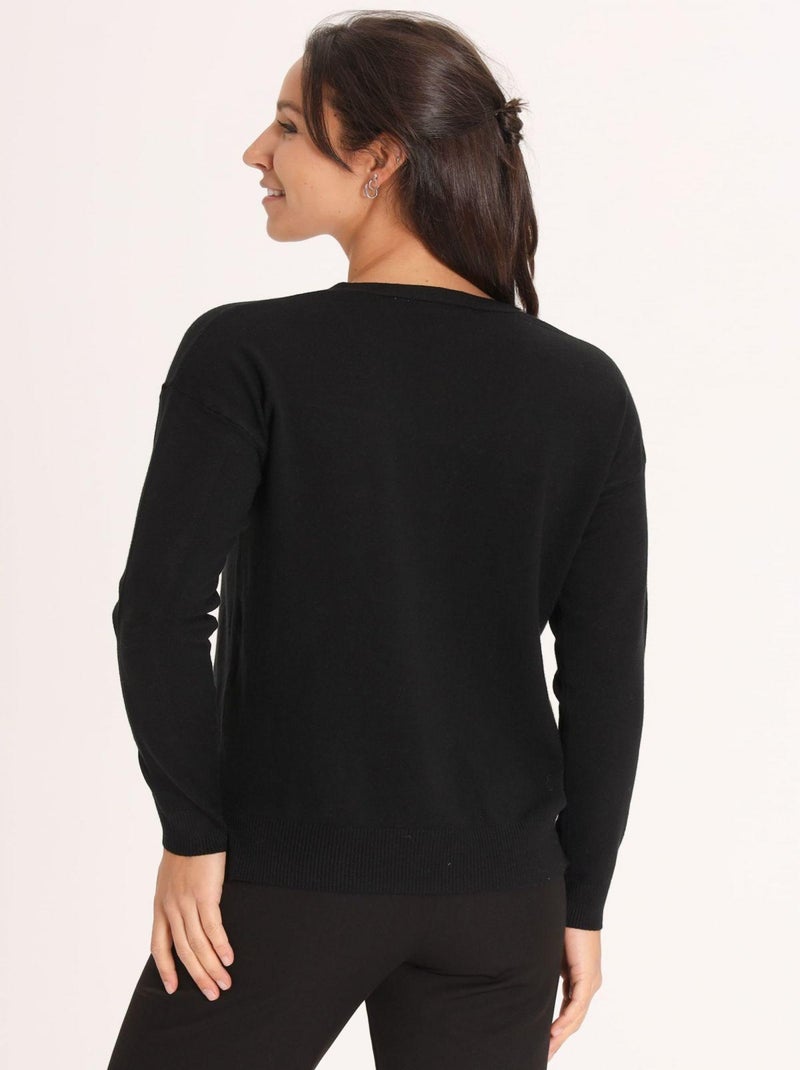 Pull Jool Black | Gerard Pasquier Avec Col V | Gerard Pasquier Noir - Kiabi