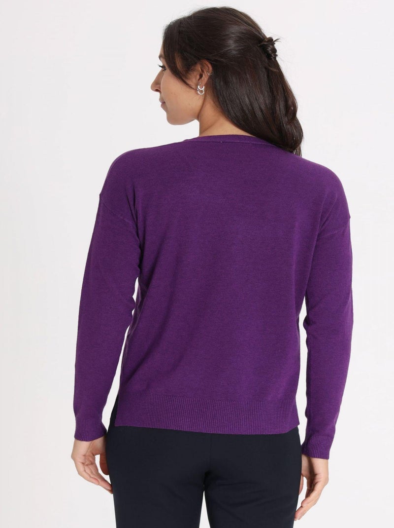 Pull Jool  | Gerard Pasquier Avec Col V | Gerard Pasquier Mauve - Kiabi