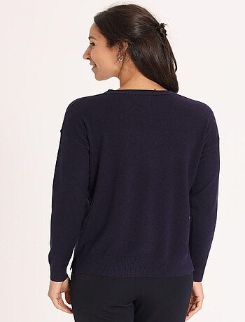 Pull Jool Navy | Gerard Pasquier Avec Col V | Gerard Pasquier