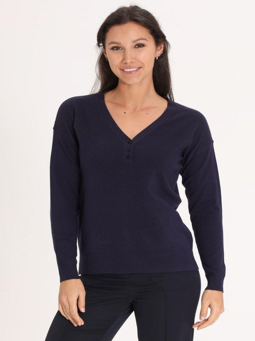 Pull Jool Navy | Gerard Pasquier Avec Col V | Gerard Pasquier - Kiabi