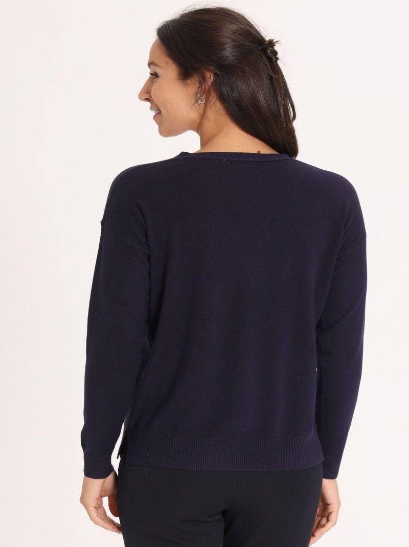 Pull Jool Navy | Gerard Pasquier Avec Col V | Gerard Pasquier Bleu marine - Kiabi