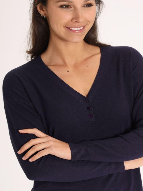 Pull Jool Navy | Gerard Pasquier Avec Col V | Gerard Pasquier - Kiabi