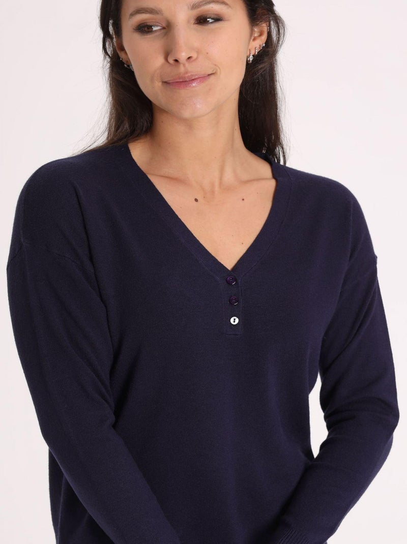 Pull Jool Navy | Gerard Pasquier Avec Col V | Gerard Pasquier Bleu marine - Kiabi