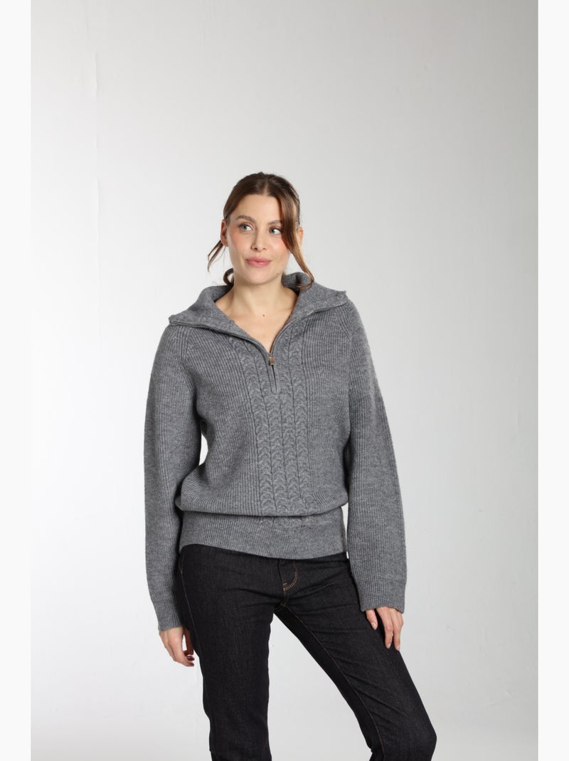Pull Jorg  Anthracite | Gerard Pasquier Avec Col Camionneur | Gerard Pasquier Gris - Kiabi