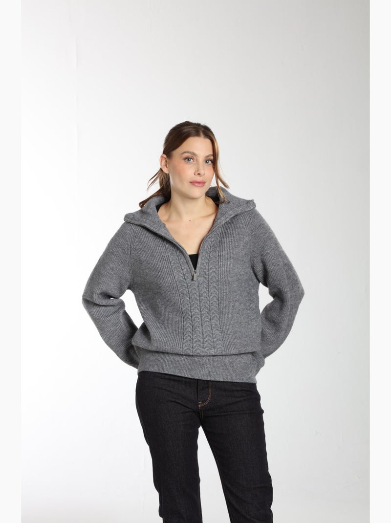 Pull Jorg  Anthracite | Gerard Pasquier Avec Col Camionneur | Gerard Pasquier Gris - Kiabi