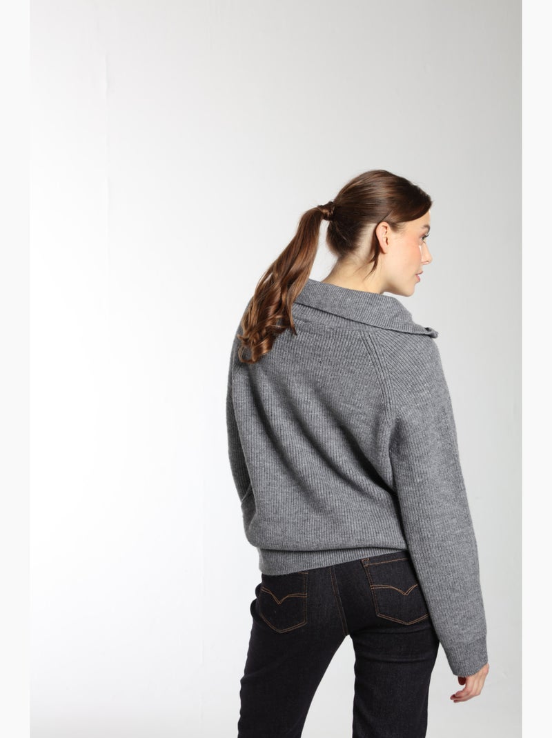 Pull Jorg  Anthracite | Gerard Pasquier Avec Col Camionneur | Gerard Pasquier Gris - Kiabi