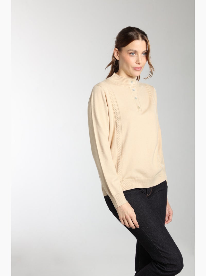 Pull Lady  | Gerard Pasquier Avec Col Pattes De Boutonnière | Gerard Pasquier Camel - Kiabi