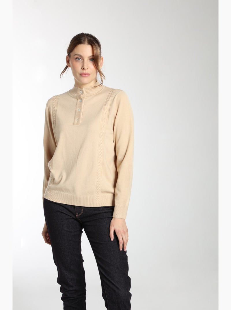Pull Lady  | Gerard Pasquier Avec Col Pattes De Boutonnière | Gerard Pasquier Camel - Kiabi