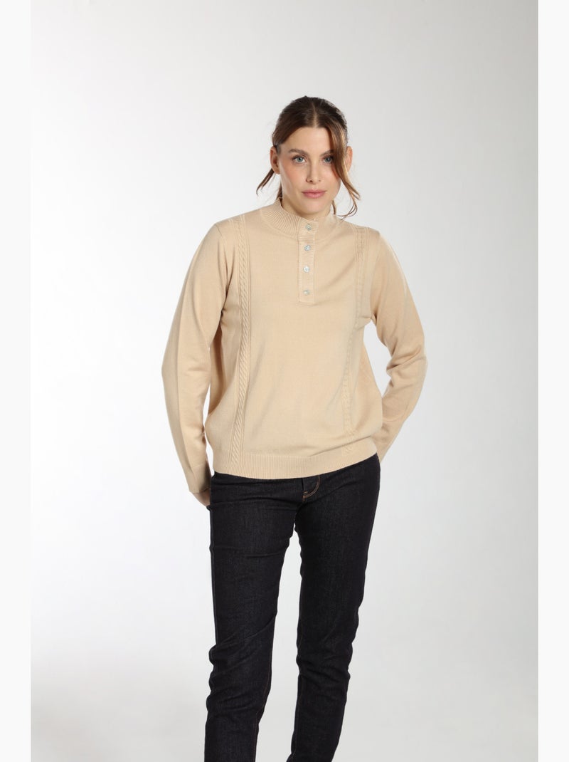 Pull Lady  | Gerard Pasquier Avec Col Pattes De Boutonnière | Gerard Pasquier Camel - Kiabi