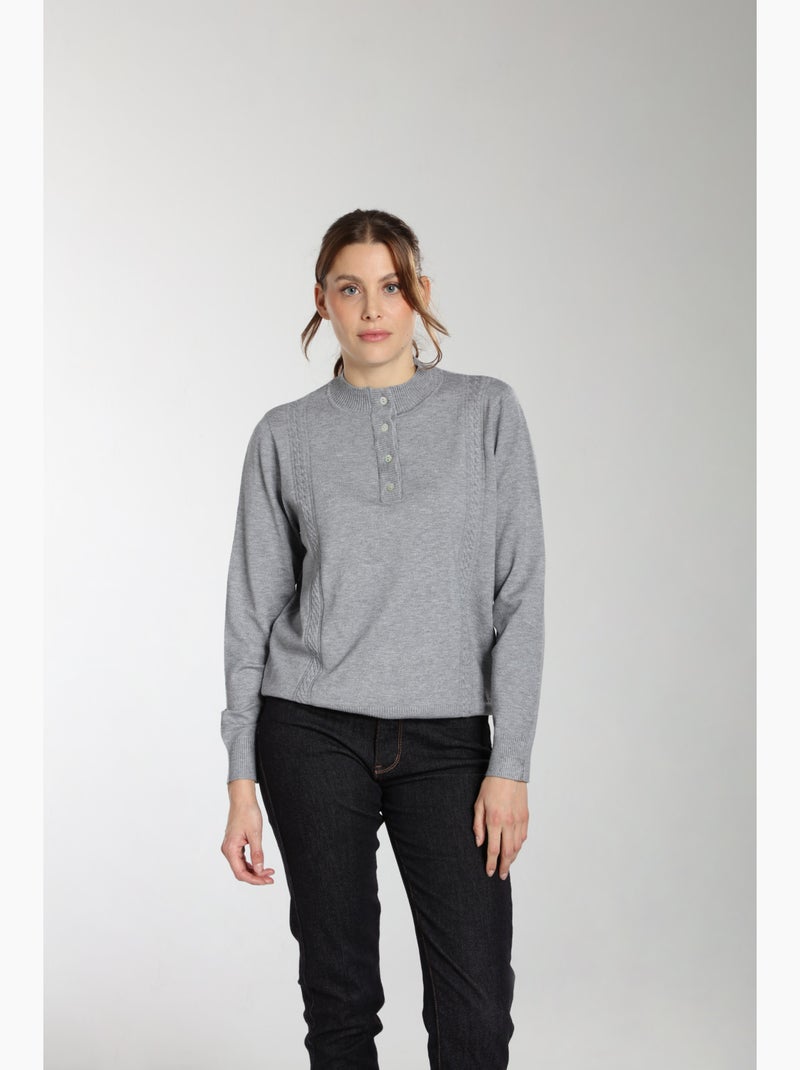 Pull Lady  | Gerard Pasquier Avec Col Pattes De Boutonnière | Gerard Pasquier Gris - Kiabi
