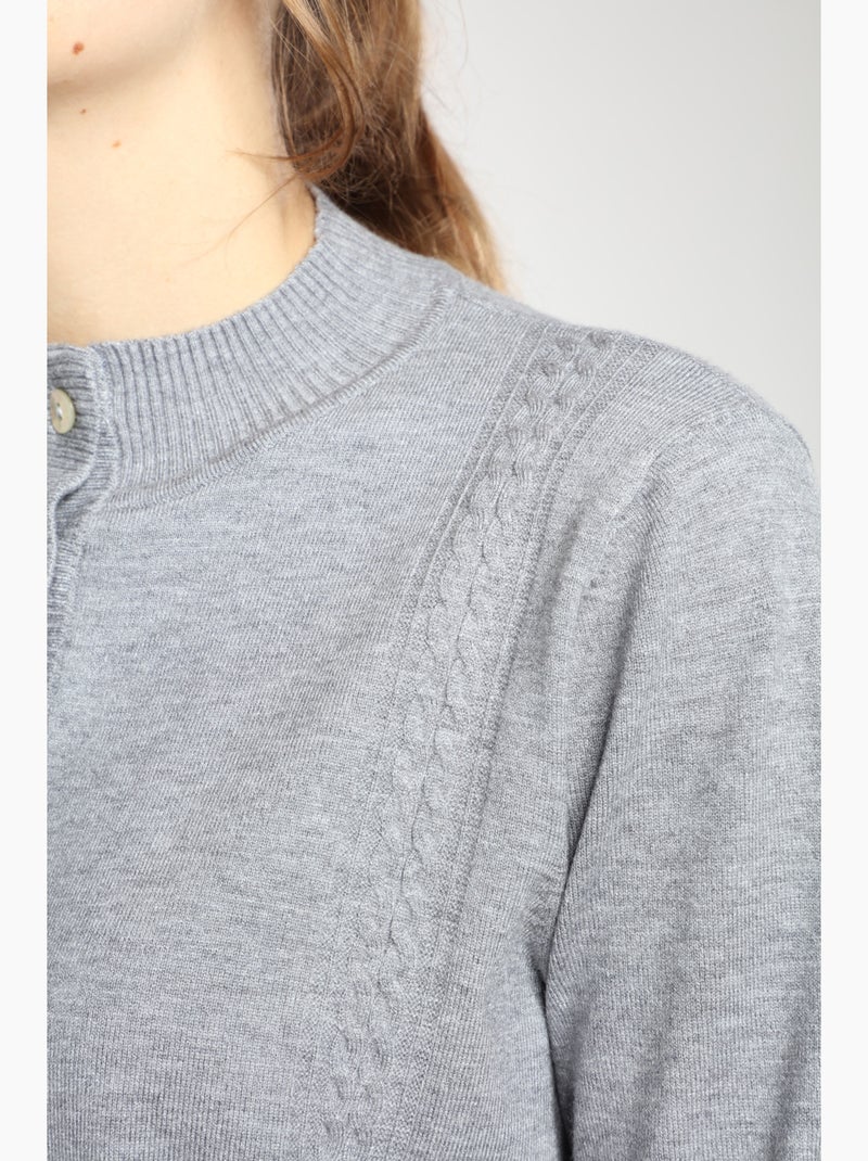 Pull Lady  | Gerard Pasquier Avec Col Pattes De Boutonnière | Gerard Pasquier Gris - Kiabi