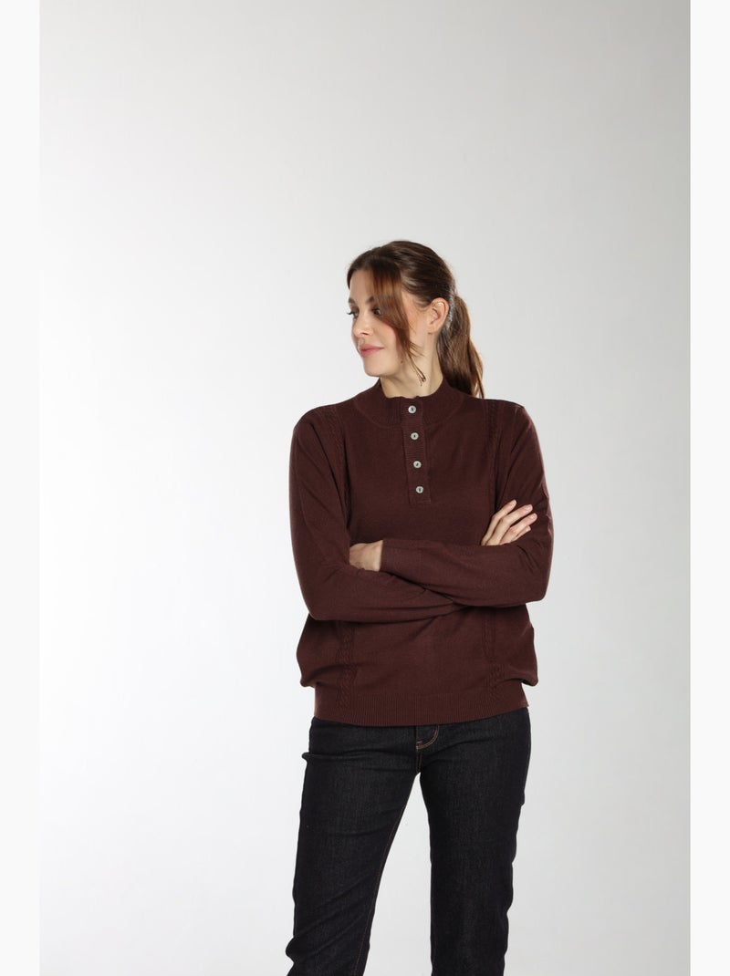 Pull Lady  | Gerard Pasquier Avec Col Pattes De Boutonnière | Gerard Pasquier Marron chocolat - Kiabi