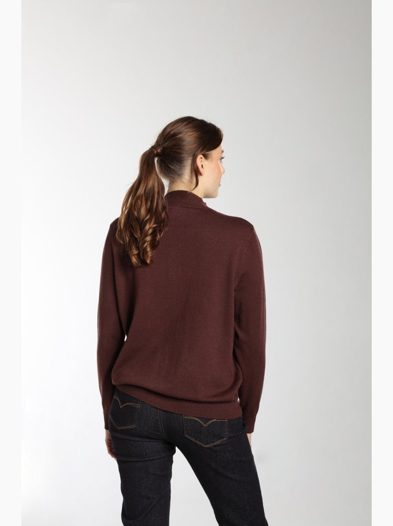 Pull Lady  | Gerard Pasquier Avec Col Pattes De Boutonnière | Gerard Pasquier Marron chocolat - Kiabi