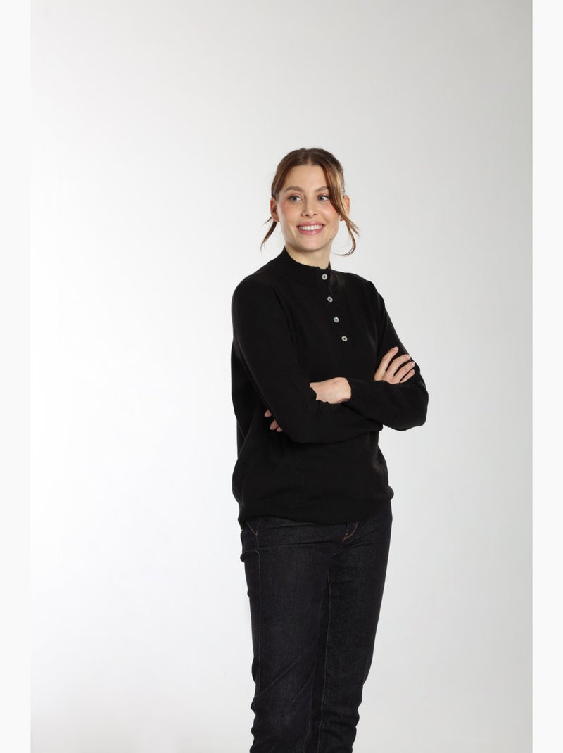 Pull Lady  | Gerard Pasquier Avec Col Pattes De Boutonnière | Gerard Pasquier Noir - Kiabi