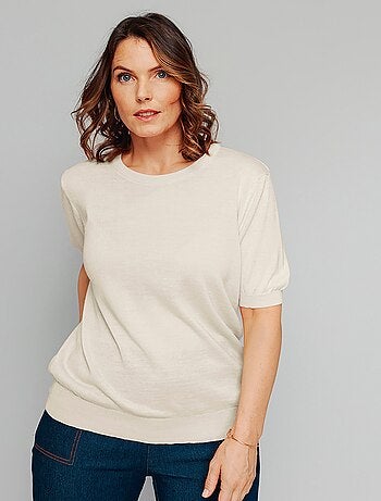 Pull laine mérinos chaud manches courtes - Afibel