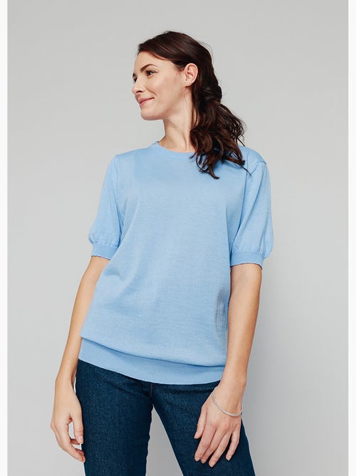 Pull laine mérinos chaud manches courtes - Afibel - Kiabi