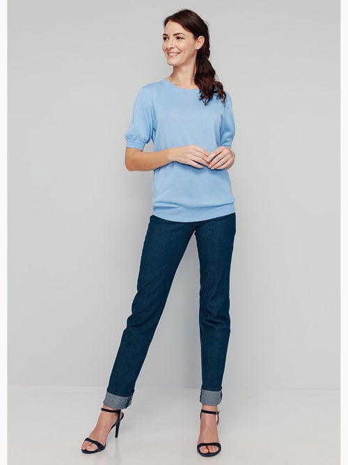 Pull laine mérinos chaud manches courtes - Afibel - Kiabi