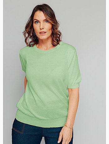 Pull laine mérinos chaud manches courtes - Afibel