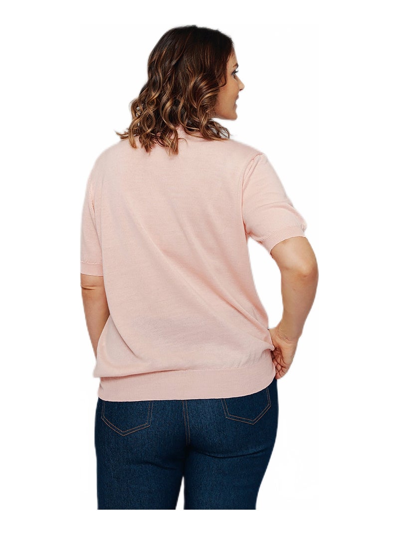 Pull laine mérinos chaud manches courtes Bleu marine - Kiabi