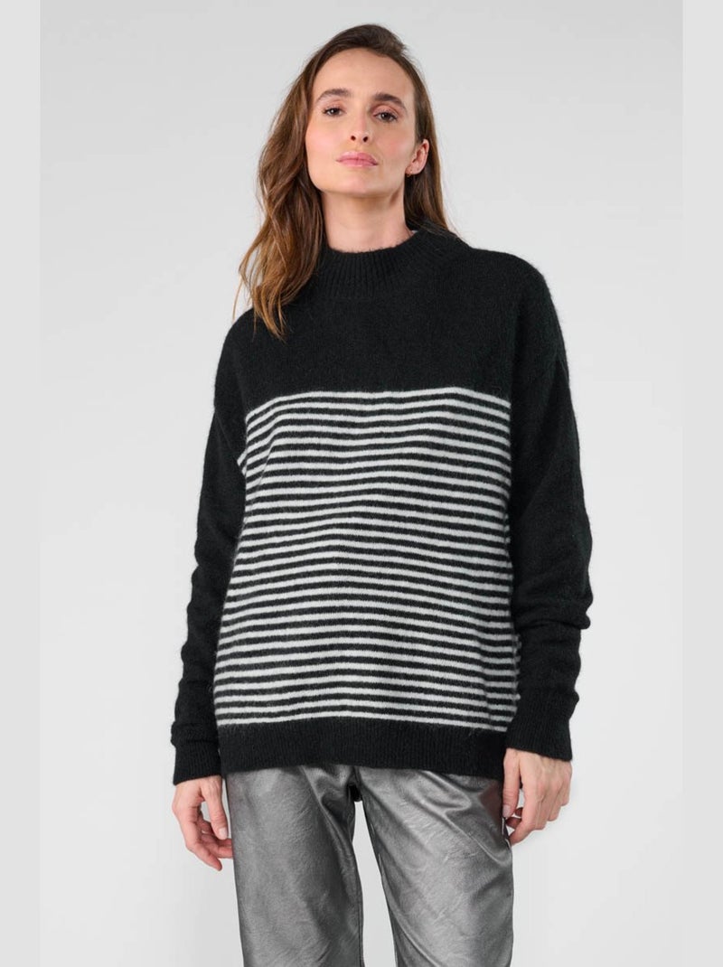 Pull LAND 'Le Temps Des Cerises' Noir - Kiabi