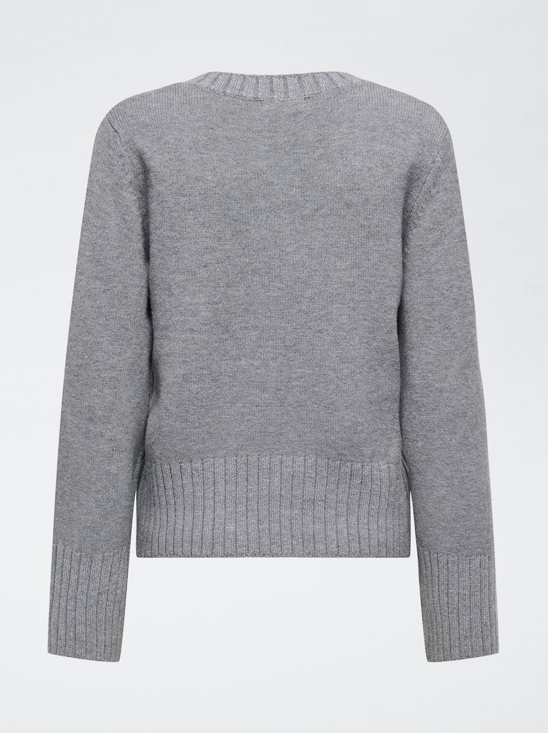 Pull large côte 'JDY' uni Gris - Kiabi