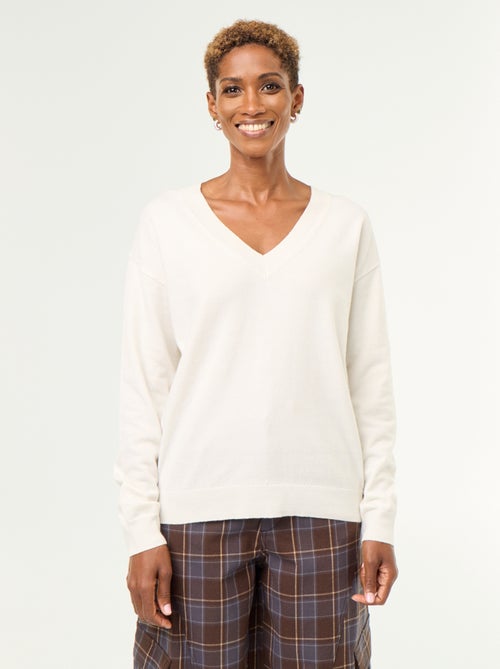 Pull léger à col V - Kiabi