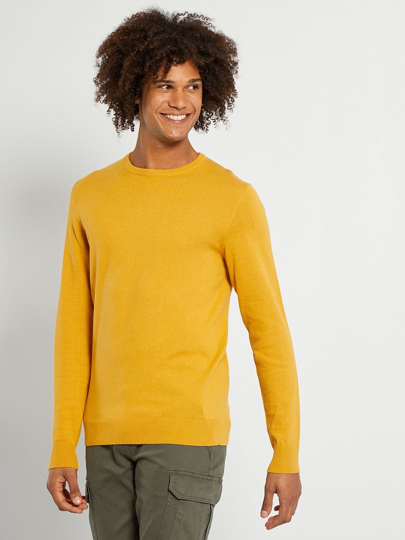 Pull L Ger Col Rond Jaune Kiabi