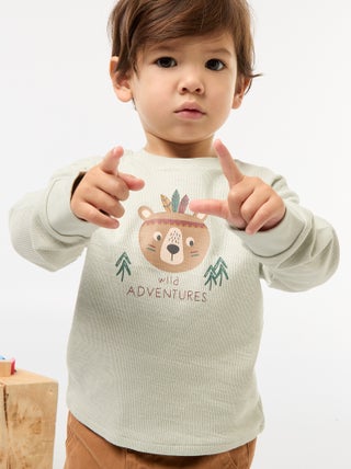 Pull léger en coton stretch avec imprimé