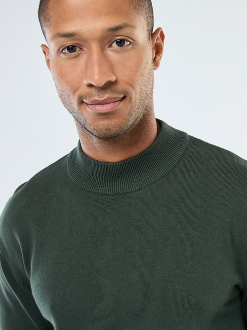 Pull léger en maille fine à col montant - Kiabi