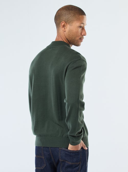 Pull léger en maille fine à col montant - Kiabi