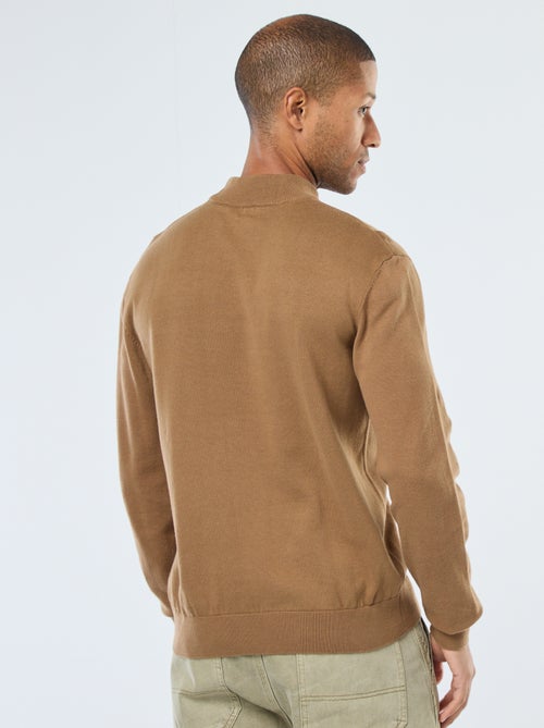 Pull léger en maille fine à col montant - Kiabi