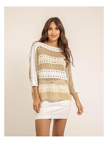 Pull léger maille ajourée KARLA
