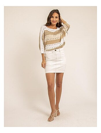 Pull léger maille ajourée KARLA