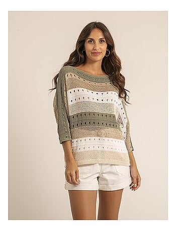 Pull léger maille ajourée KARLA