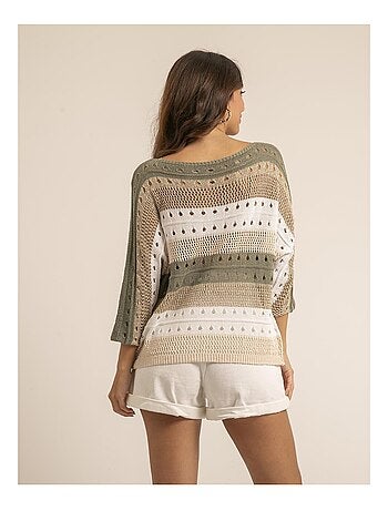 Pull léger maille ajourée KARLA