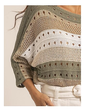 Pull léger maille ajourée KARLA