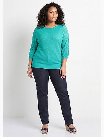 Pull léger manches 3/4 raglan col rond - Afibel