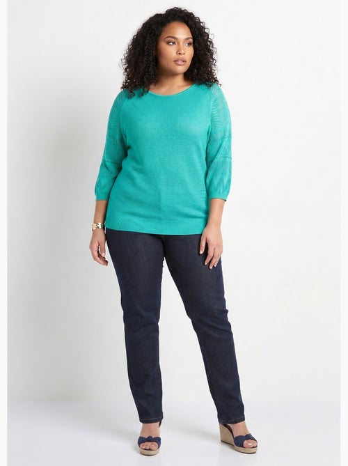 Pull léger manches 3/4 raglan col rond - Afibel - Kiabi