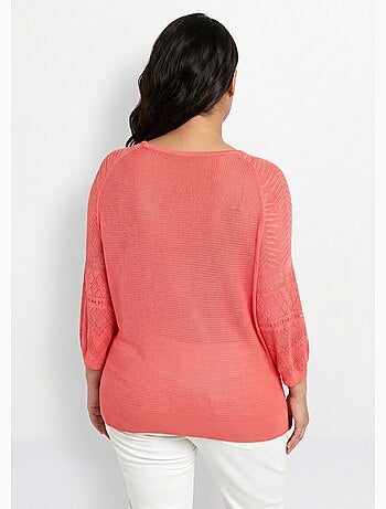 Pull léger manches 3/4 raglan col rond - Afibel