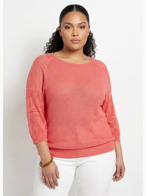 Pull léger manches 3/4 raglan col rond - Afibel - Kiabi