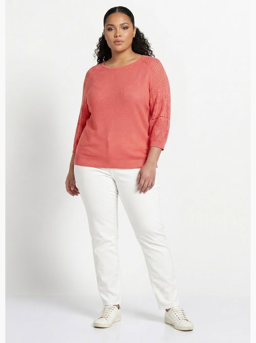 Pull léger manches 3/4 raglan col rond - Afibel - Kiabi