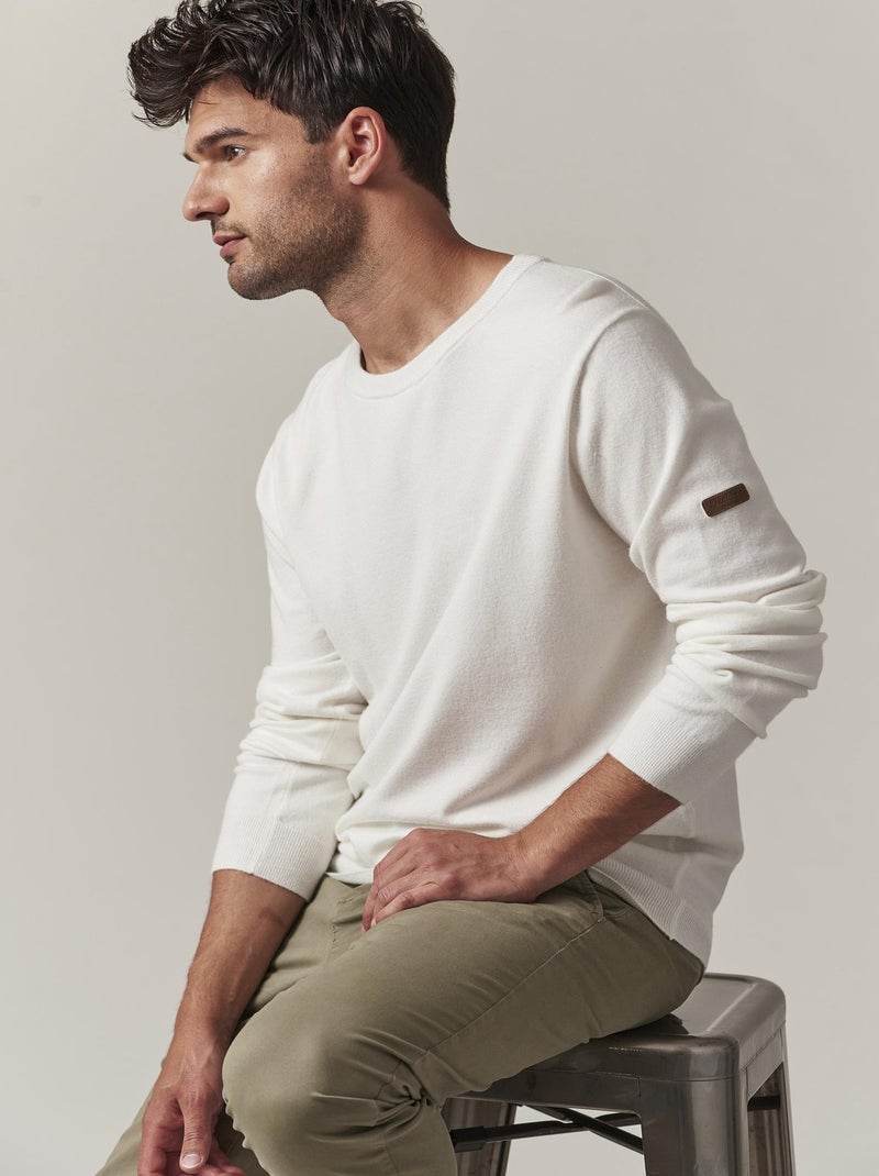 Pull léger uni à manches longues pour homme 'Deeluxe' Blanc - Kiabi