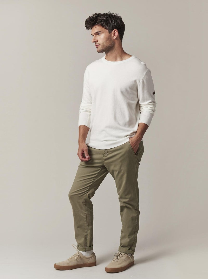 Pull léger uni à manches longues pour homme 'Deeluxe' Blanc - Kiabi