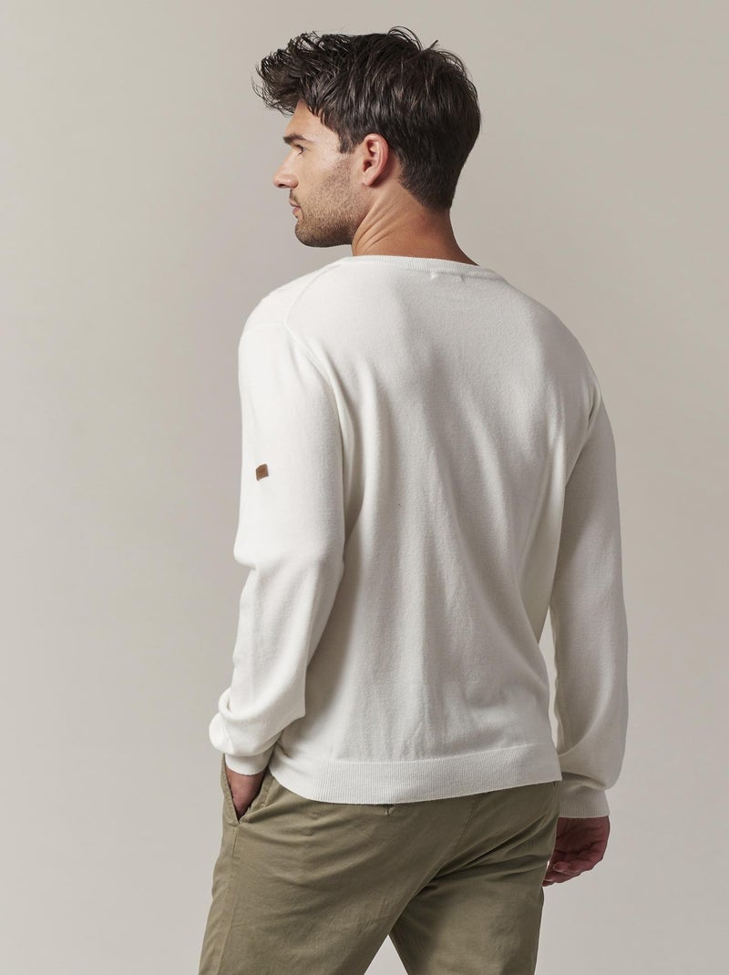 Pull léger uni à manches longues pour homme 'Deeluxe' Blanc - Kiabi