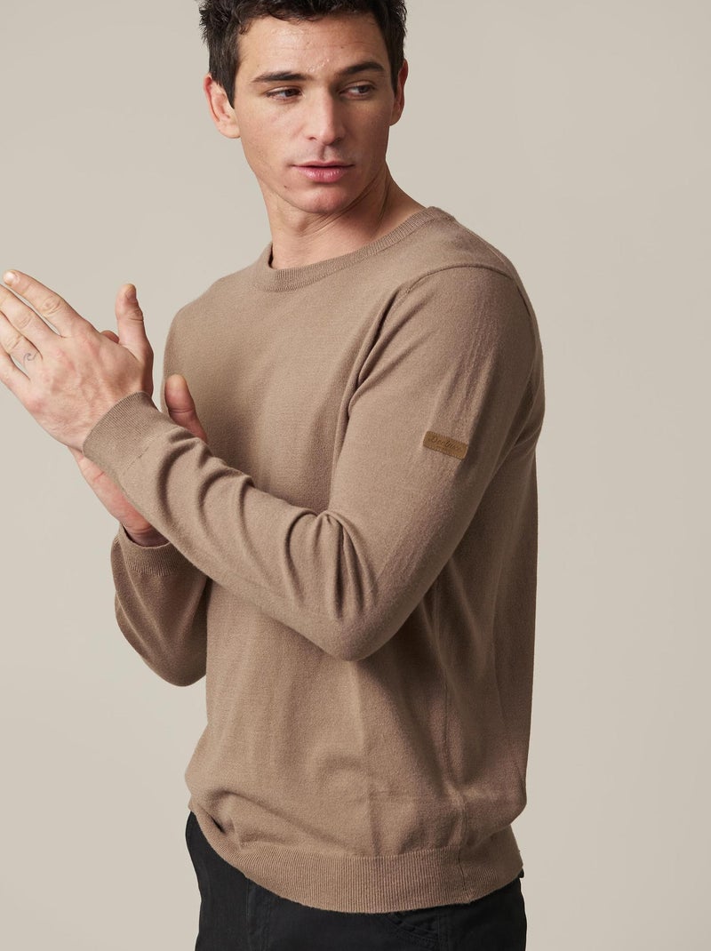 Pull léger uni à manches longues pour homme 'Deeluxe' Gris taupe - Kiabi