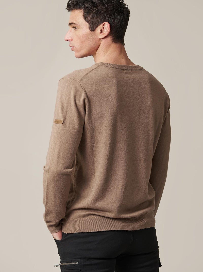 Pull léger uni à manches longues pour homme 'Deeluxe' Gris taupe - Kiabi