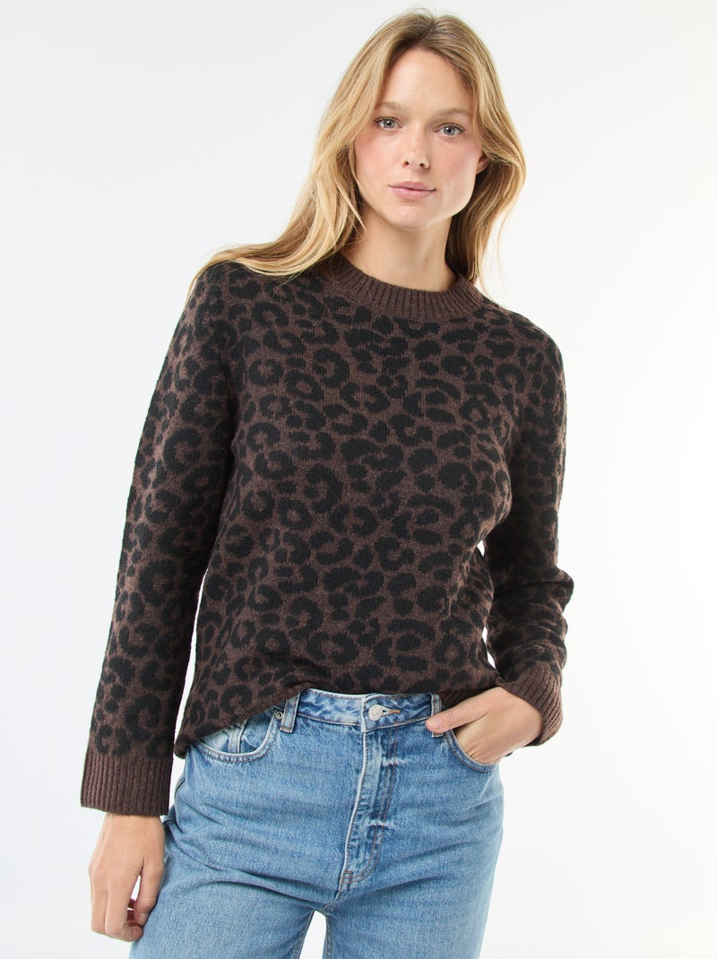 Léopard Sous Pull Enfant Kiabi Pull Léopard Col Rond Marron Femme Kiabi