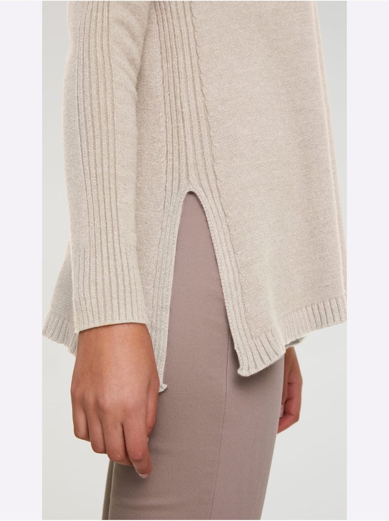 Pull Long - Taille Standard - Helline Sable - Kiabi