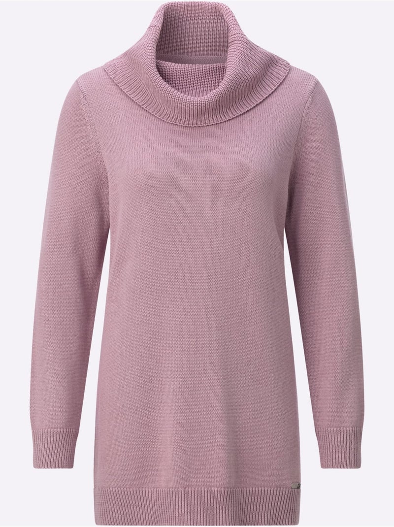 Pull Long 50% Coton - Taille Standard - Witt Mauve - Kiabi