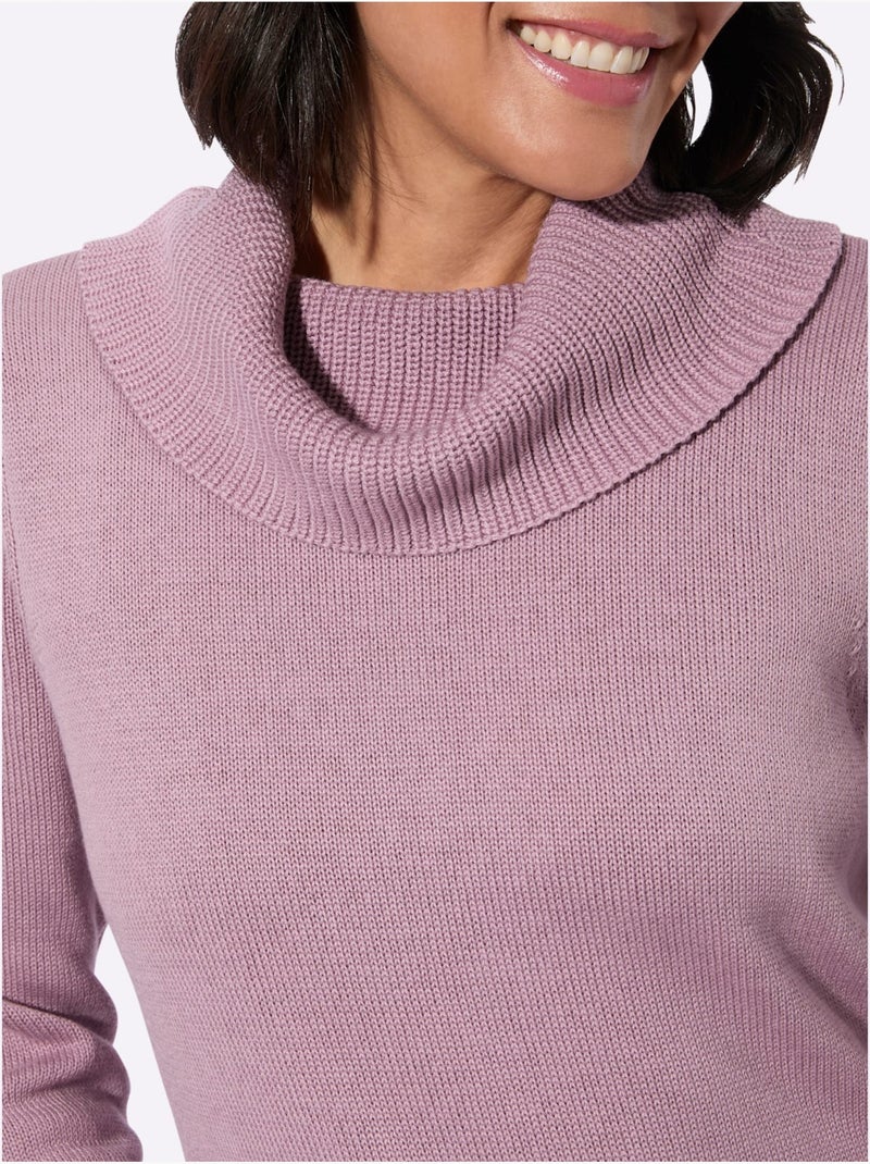 Pull Long 50% Coton - Taille Standard - Witt Mauve - Kiabi